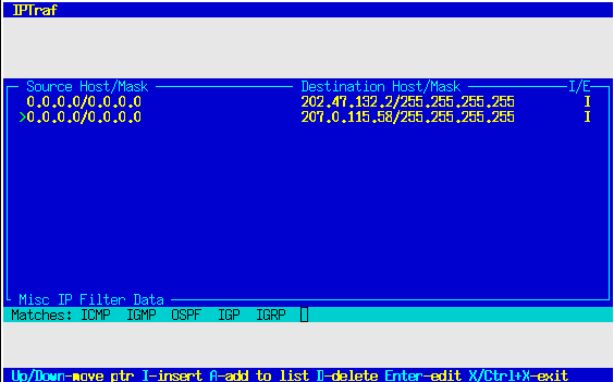 Other IP Filter Rule Selection