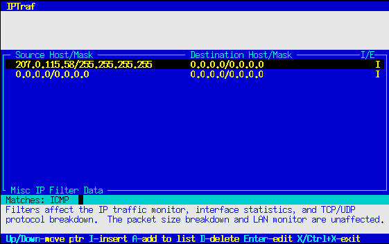 Other IP Filter Rule Selection